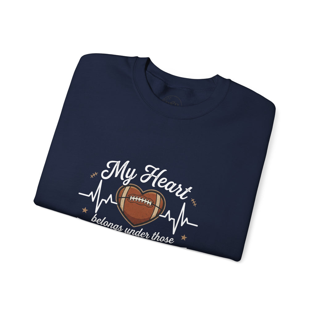 Friday Night Lights Football Crewneck Sweatshirt - "My Heart Belongs Under Those Friday Night Lights"