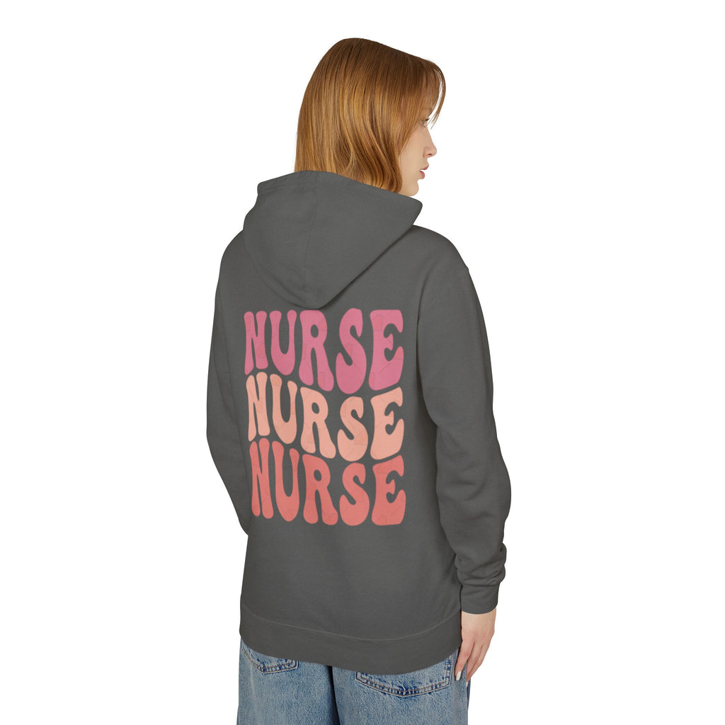 Nurse Vintage Retro Text Hoodie — 'NURSE NURSE NURSE' Graphic Hoodie