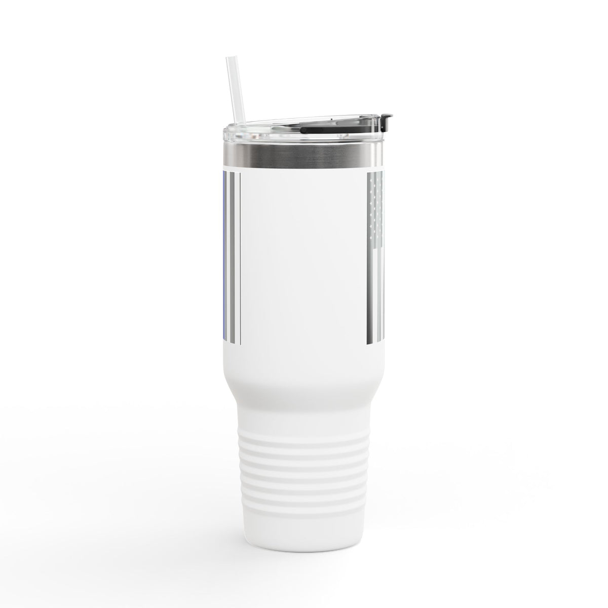 40oz Insulated Travel Mug — Thin Blue Line Flag Tumbler (Law Enforcement Support)