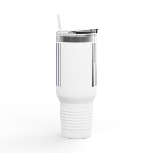 40oz Insulated Travel Mug — Thin Blue Line Flag Tumbler (Law Enforcement Support)