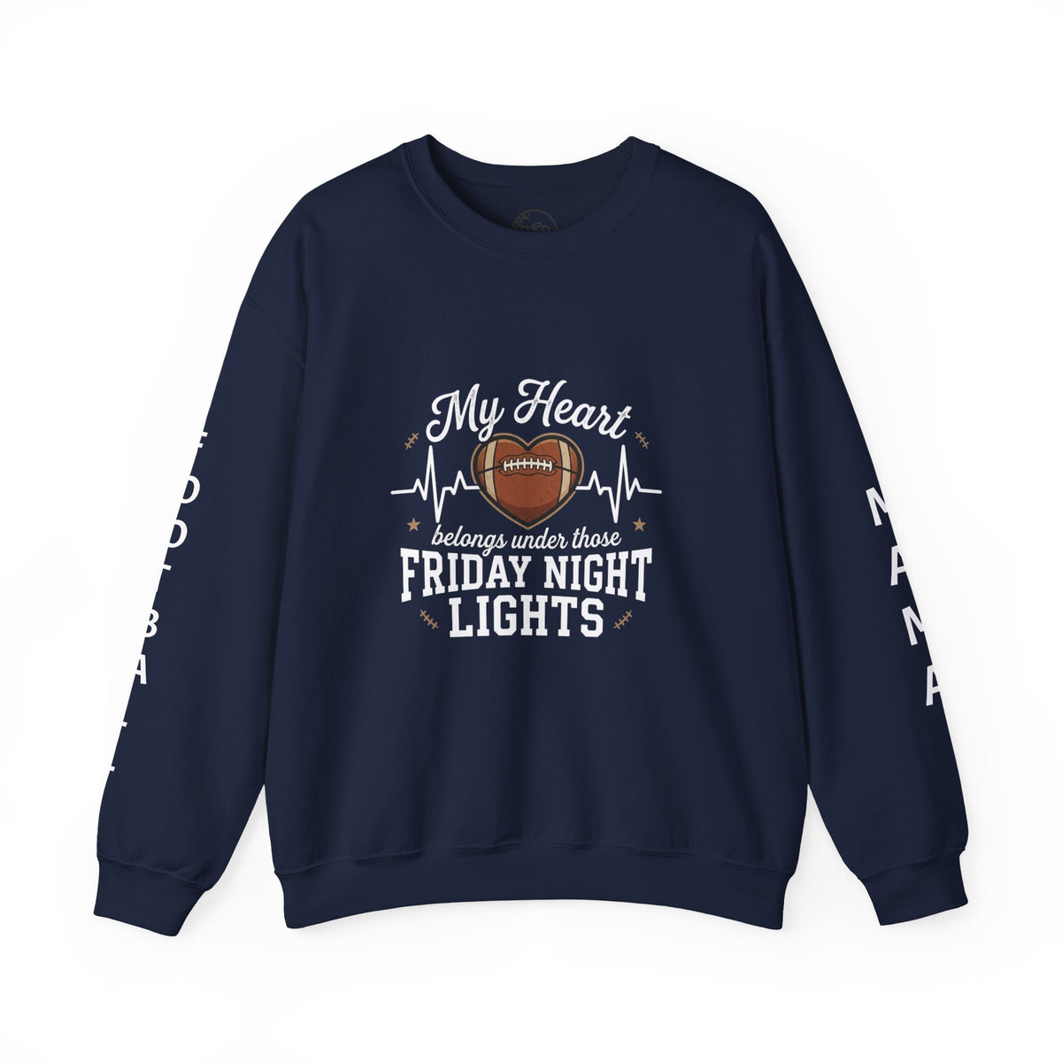 Friday Night Lights Football Crewneck Sweatshirt - "My Heart Belongs Under Those Friday Night Lights"