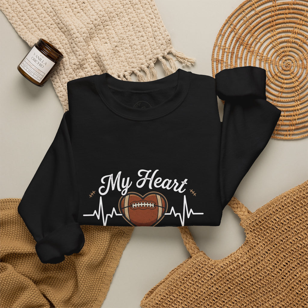 Friday Night Lights Football Crewneck Sweatshirt - "My Heart Belongs Under Those Friday Night Lights"
