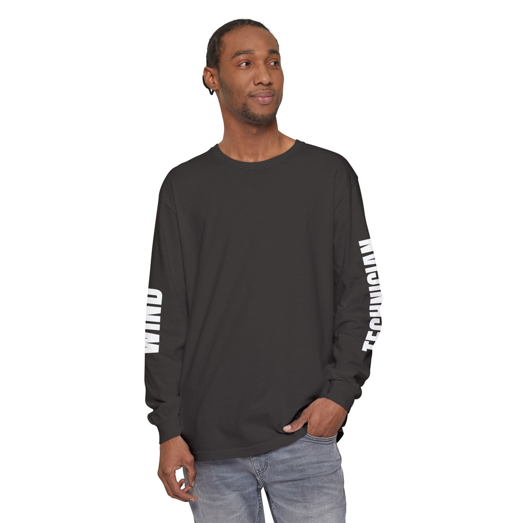 Long Sleeve T-Shirt — 'Blow Me' Wind Turbine Graphic (Sustainable Energy Vibe)