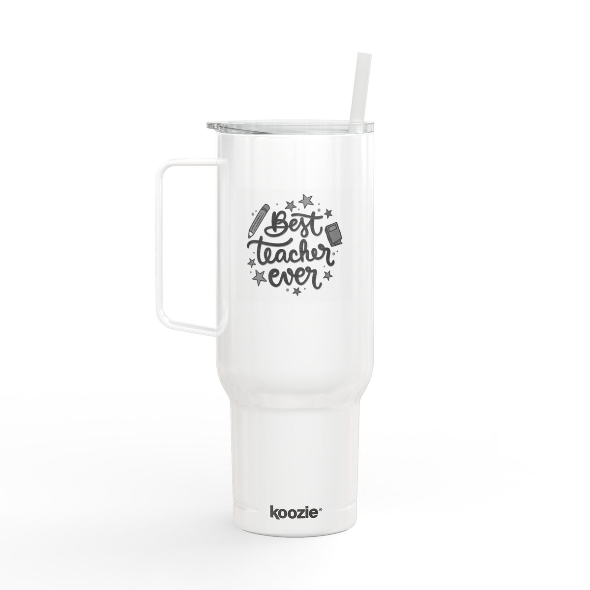 Teacher Tumbler 40oz — "Best Teacher Ever" Engraved Insulated Travel Mug