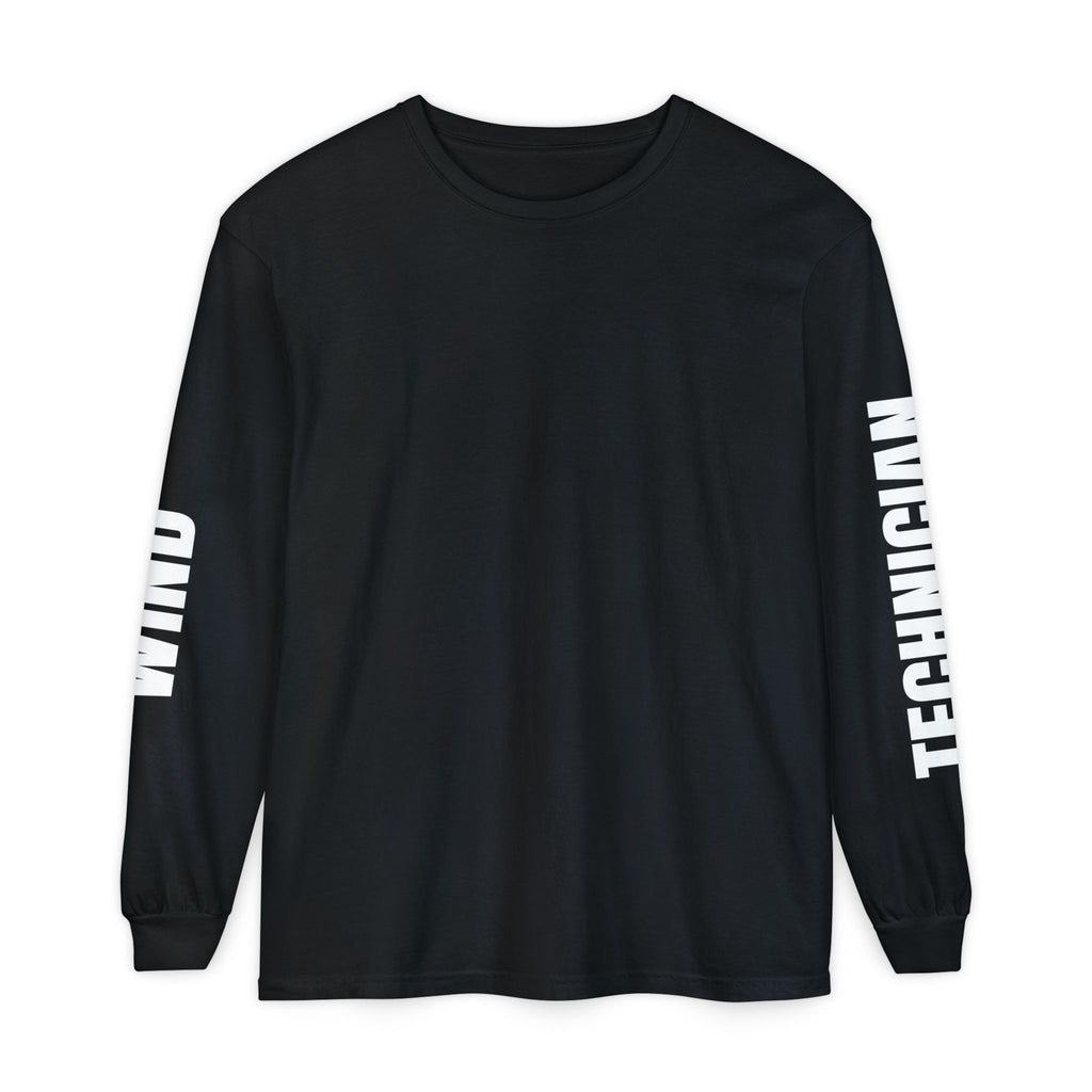 Long Sleeve T-Shirt — 'Blow Me' Wind Turbine Graphic (Sustainable Energy Vibe)