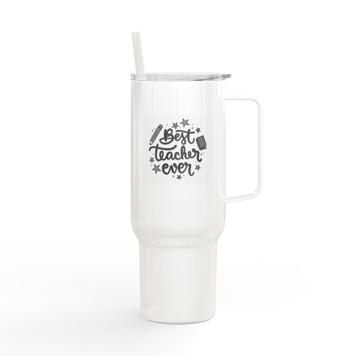 Teacher Tumbler 40oz — "Best Teacher Ever" Engraved Insulated Travel Mug