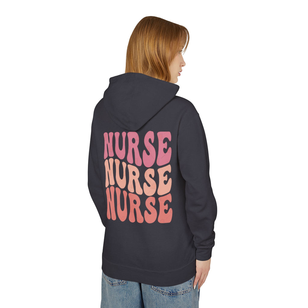 Nurse Vintage Retro Text Hoodie — 'NURSE NURSE NURSE' Graphic Hoodie