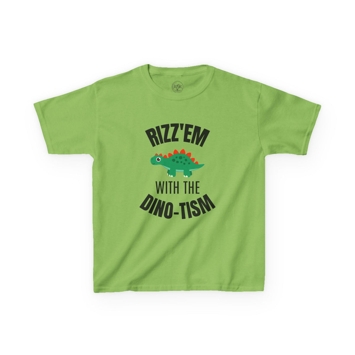 Kids Tee — "Rizz 'Em With the Dino-tism" Cute Dinosaur Graphic Shirt