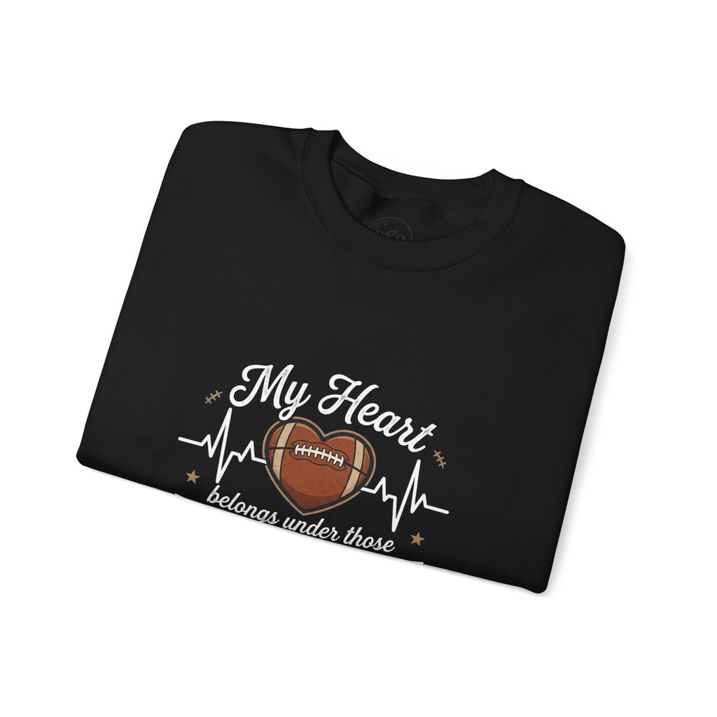 Friday Night Lights Football Crewneck Sweatshirt - "My Heart Belongs Under Those Friday Night Lights"