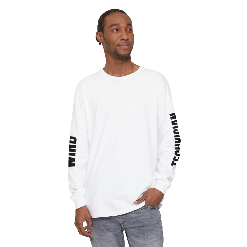 Long Sleeve T-Shirt — 'Blow Me' Wind Turbine Graphic (Sustainable Energy Vibe)