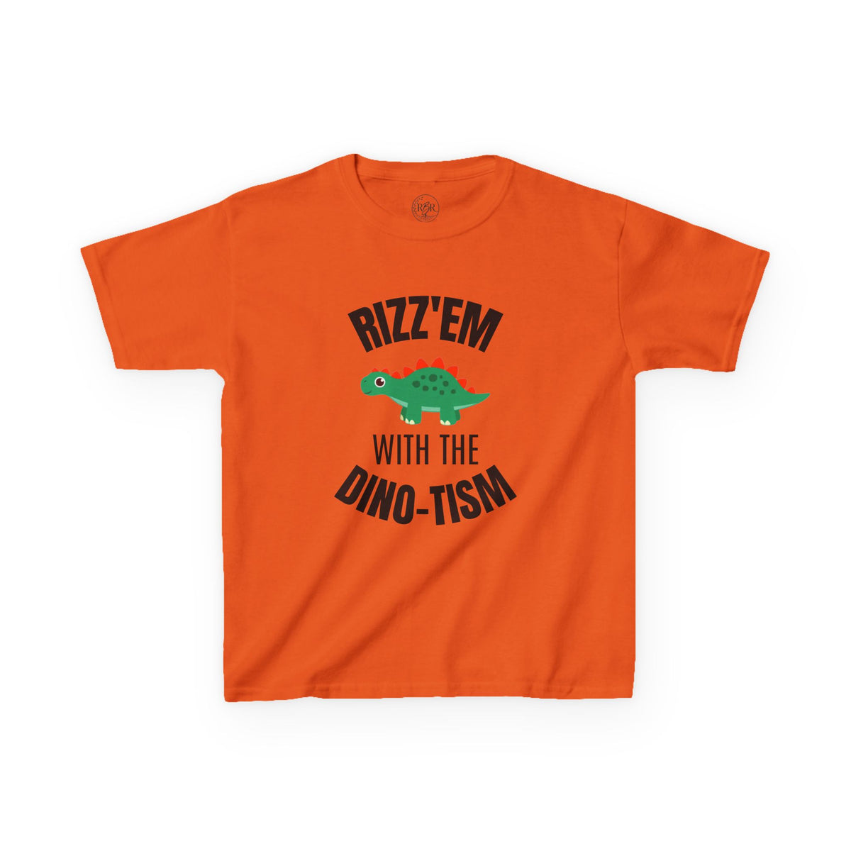 Kids Tee — "Rizz 'Em With the Dino-tism" Cute Dinosaur Graphic Shirt