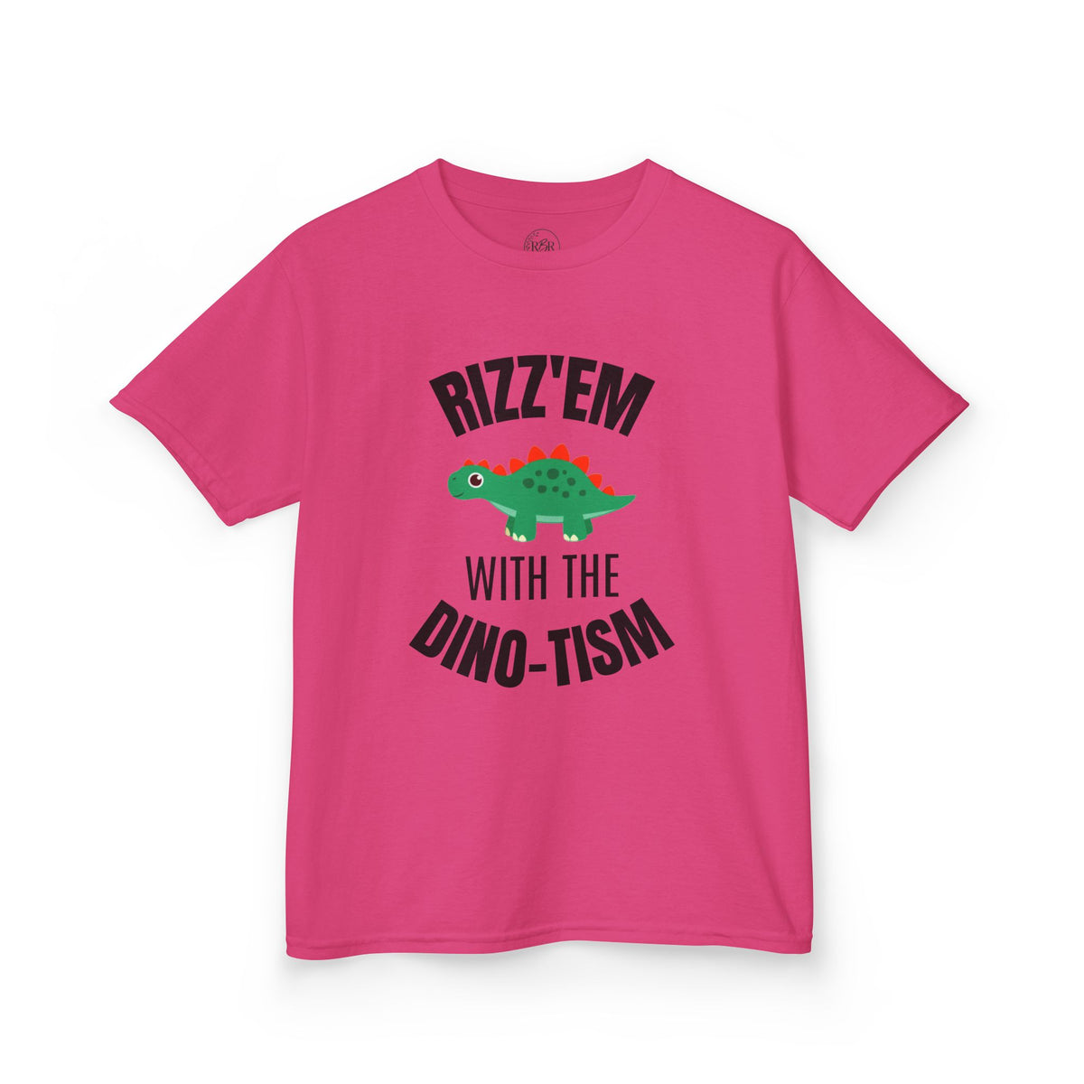 Kids Tee — "Rizz 'Em With the Dino-tism" Cute Dinosaur Graphic Shirt