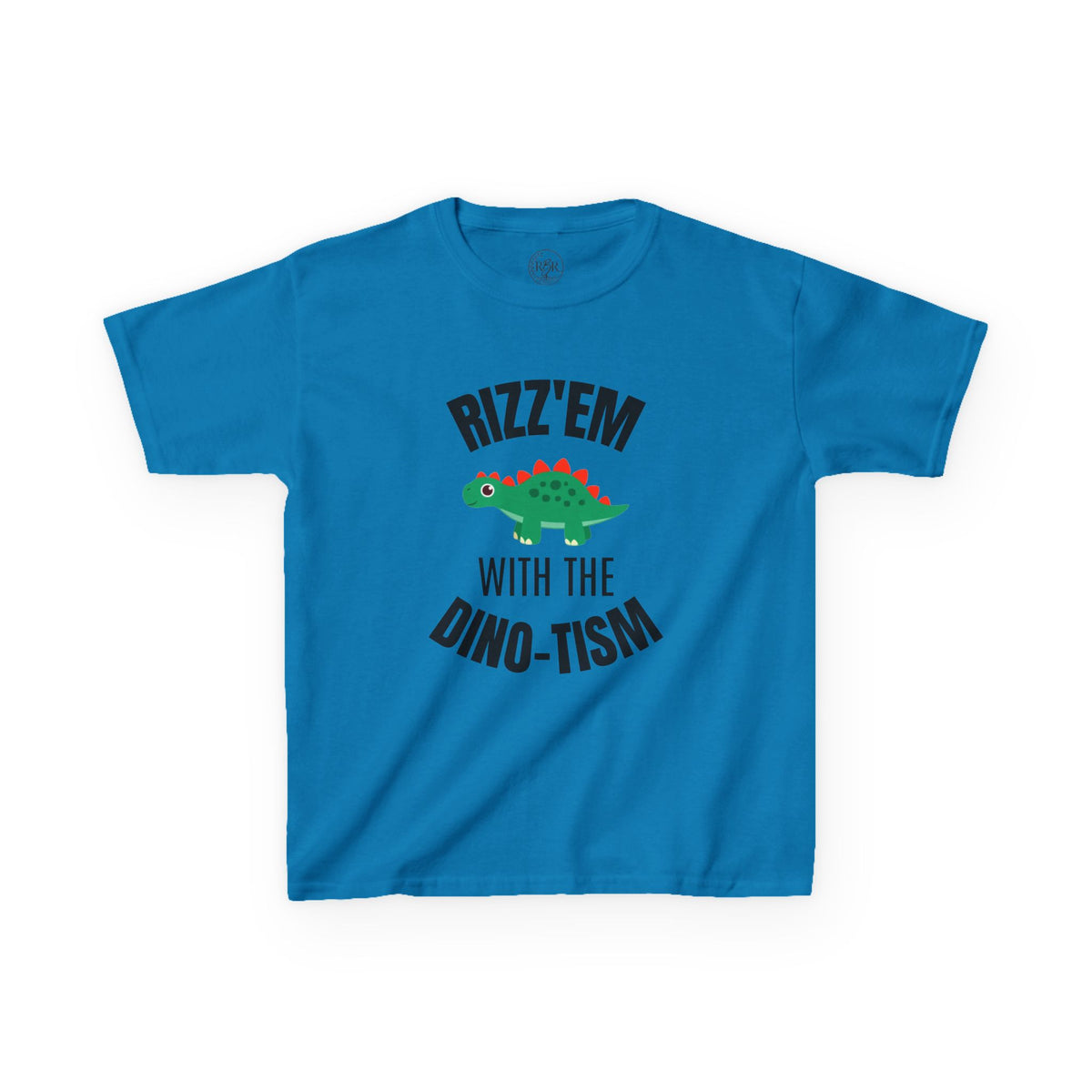 Kids Tee — "Rizz 'Em With the Dino-tism" Cute Dinosaur Graphic Shirt