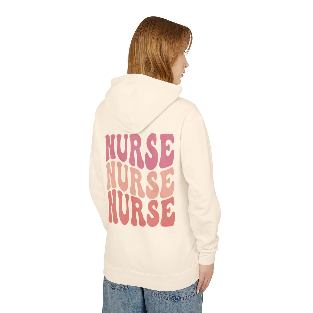 Nurse Vintage Retro Text Hoodie — 'NURSE NURSE NURSE' Graphic Hoodie