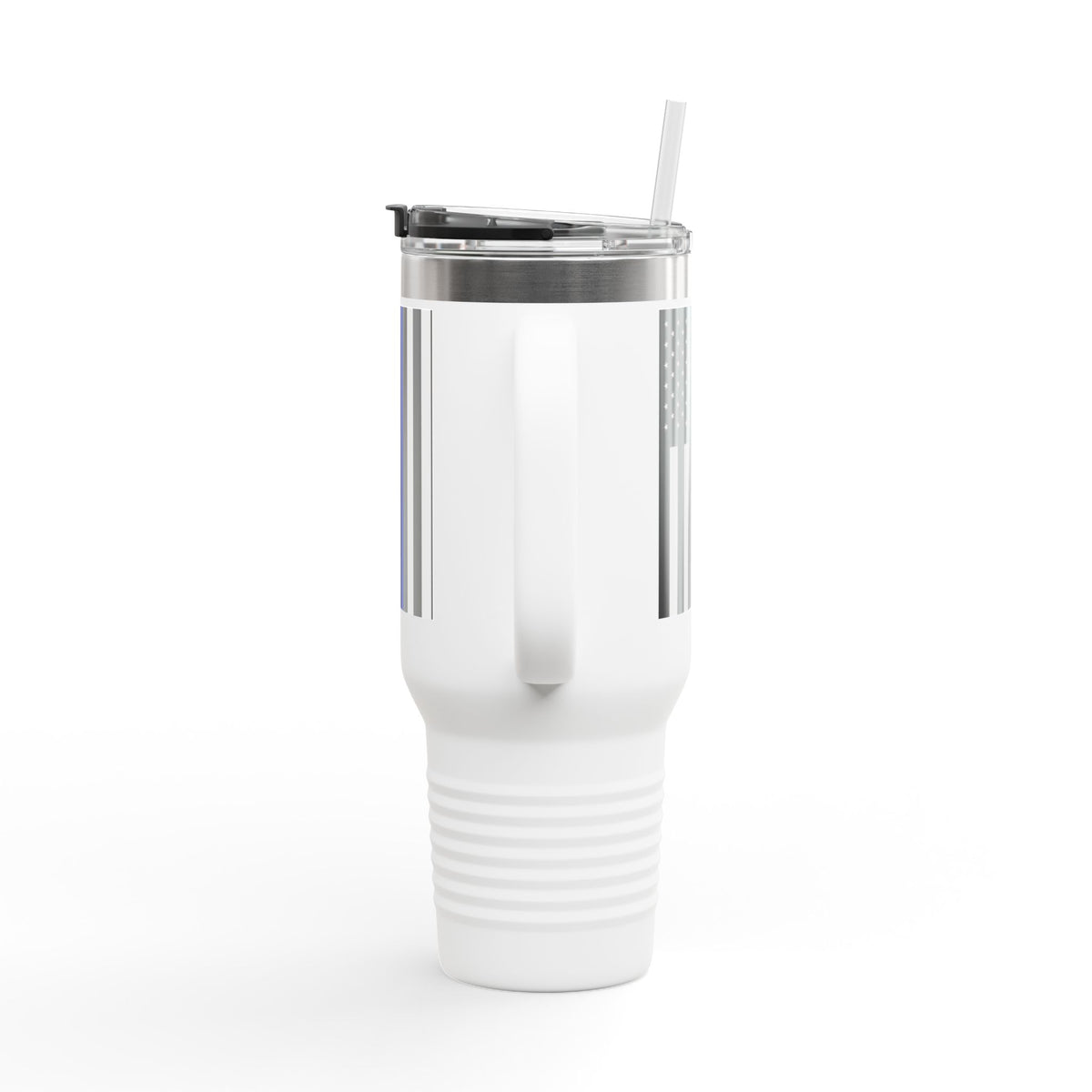 40oz Insulated Travel Mug — Thin Blue Line Flag Tumbler (Law Enforcement Support)