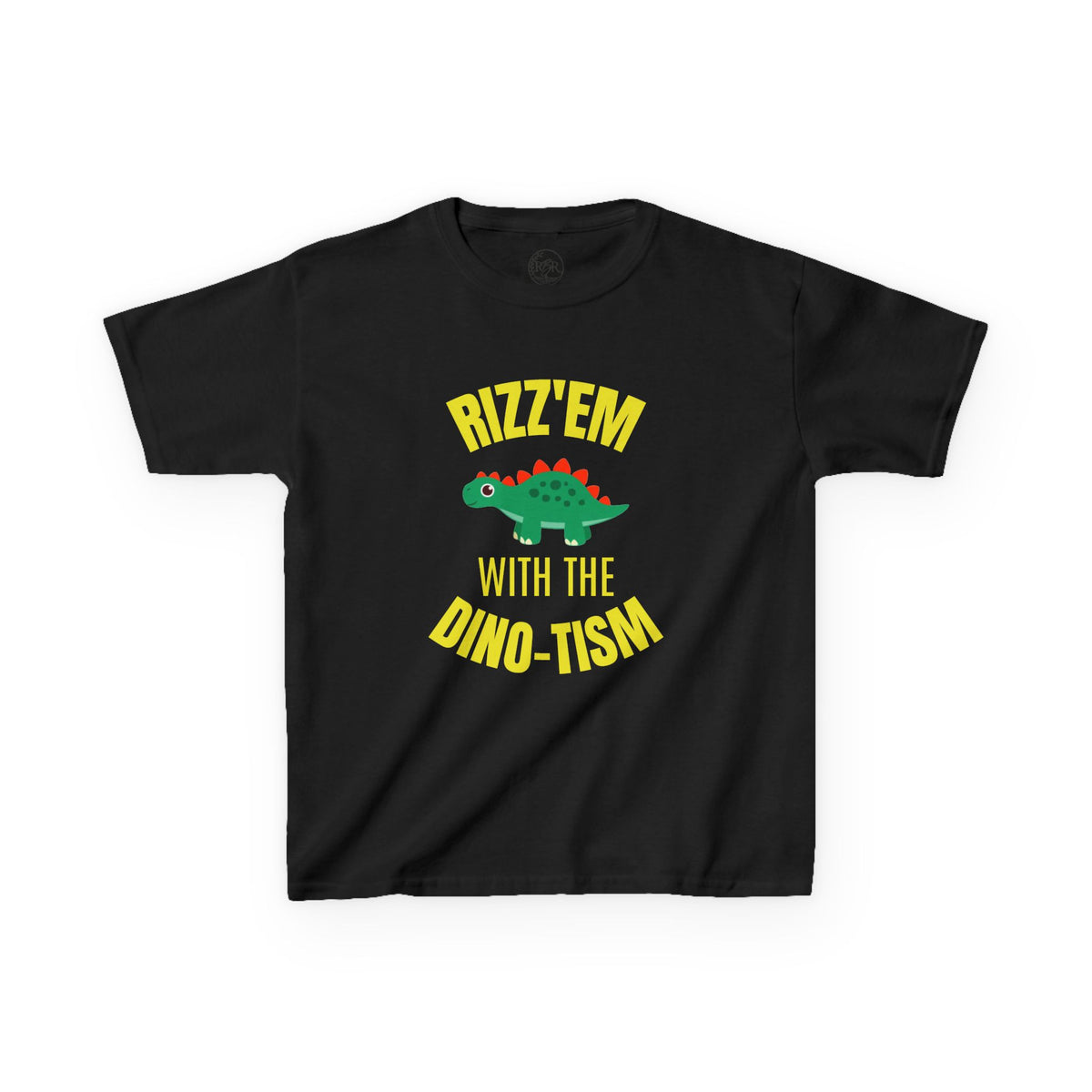 Kids Tee — "Rizz 'Em With the Dino-tism" Cute Dinosaur Graphic Shirt
